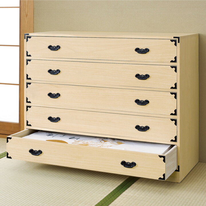 楽天市場】匠木工 総桐 金飾り衣装たんす 5段 桐製 たんす 箪笥  