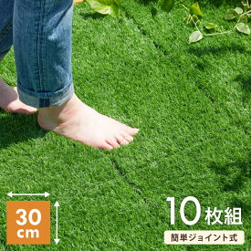 人工芝パネル 10枚セット ガーデンパネル 芝生 パネル 30cm×30cm 人工芝 ジョイント 人工芝タイル ガーデニング ベランダ バルコニー DIY 簡単設置 幅30 タイル ジョイントマット 庭 ガーデン(代引不可)【送料無料】