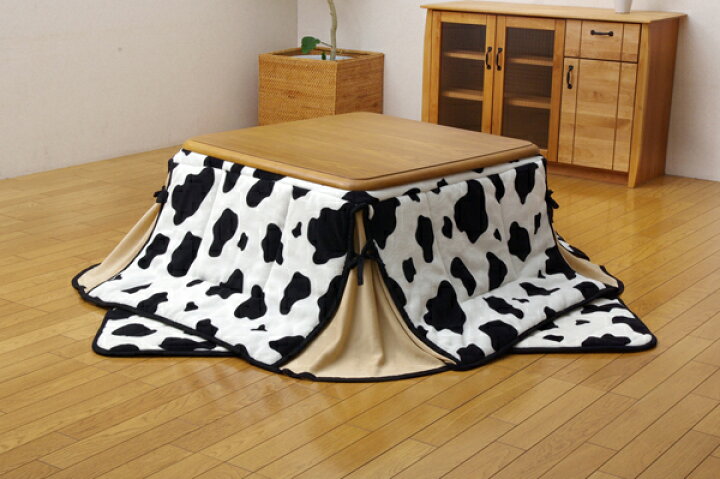 楽天市場 洗える 省スペースこたつ薄掛敷布団セット 牛柄 ウッシー 省s It ホワイト 180 2cm 代引き不可 送料無料 リコメン堂インテリア館