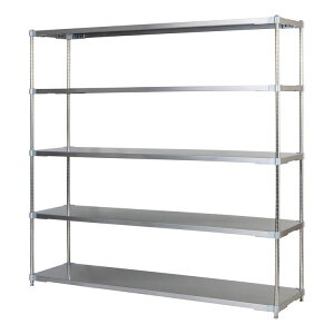 【燕三条製】 PROFACE SUS304ステンレスソリッドシェルフ5段 460×1500×1800 SUS304ステンレスポール スチールラック スチールシェルフ ラック キッチンラック レンジラック 業務用 業務用ラック(代