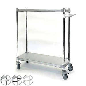 【燕三条製】 PROFACE ガルバリウムソリッドシェルフワゴン2段 350×900×900 クロムメッキポール キャスター付き スチールワゴン キッチンワゴン 業務用 業務用ワゴン(代引不可)【送料無料】