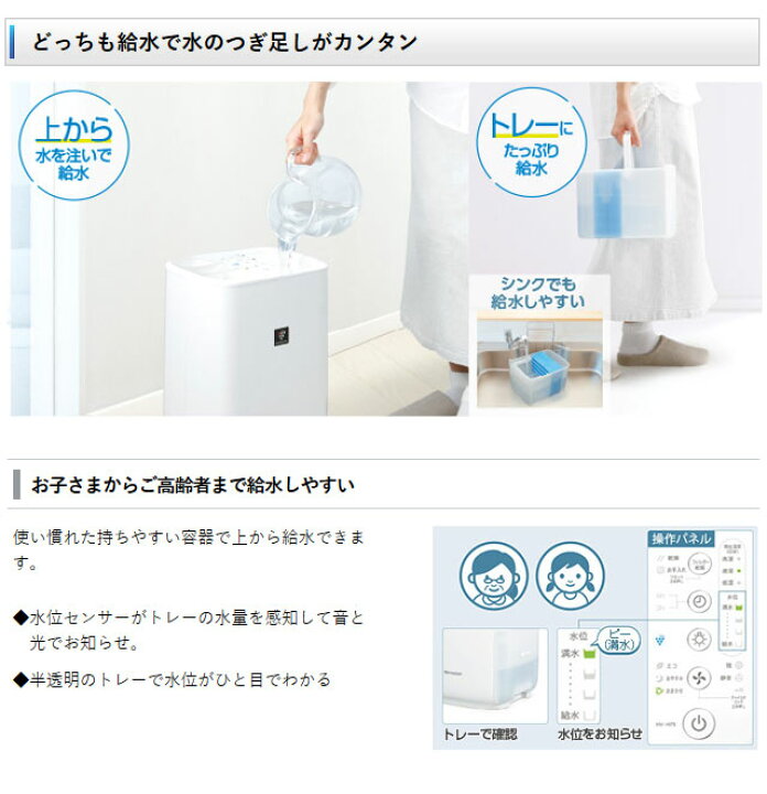 楽天市場】SHARP シャープ 加湿器 ハイブリッド式 HV-H75-W ホワイト系  