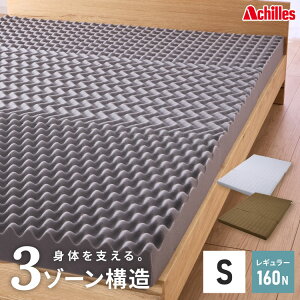 アキレス Achilles マットレス Float Wave フロートウェーブ レギュラー シングル 日本製 高反発 3つ折り 厚さ10cm 体圧分散 通気 三つ折り ごろ寝 敷布団 折り畳み 高反発マットレス ベッド(代引不