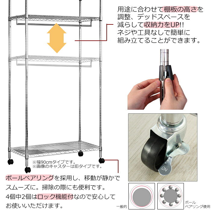 楽天市場】カバー付き頑丈ハンガーラック 幅120cm 収納 収納家具  