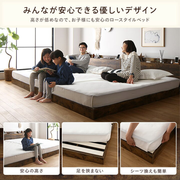 楽天市場】ベッド クイーン 160(SS+SS) 国産ポケットコイルマットレス 