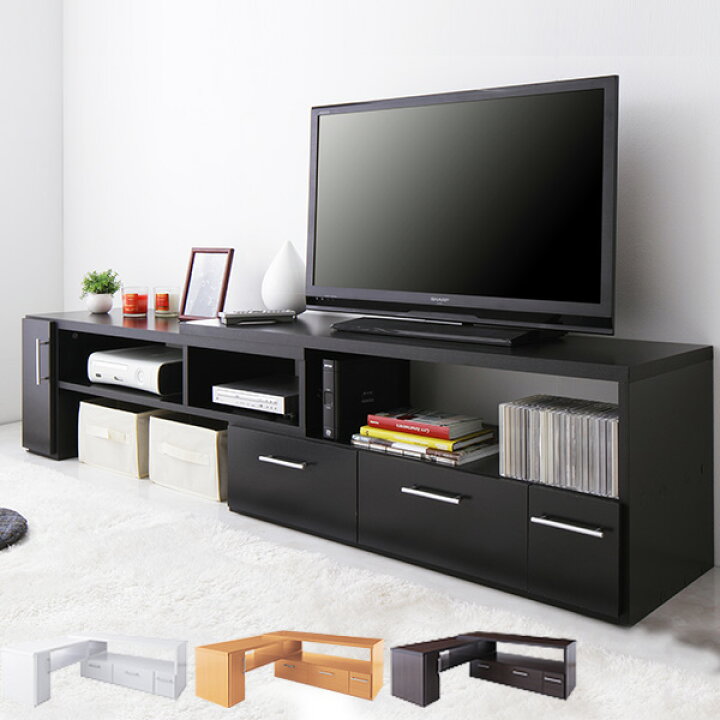 楽天市場 伸縮ローボードテレビ台 Loniel ロニエル コーナー 省スペース 木製 32インチ 42インチ 50インチ 白 ホワイト ブラウン ブラック 北欧 おしゃれ 伸縮テレビ台 ローボード Tv台 Tvボード テレビボード テレビラック 送料無料 リコメン堂インテリア館