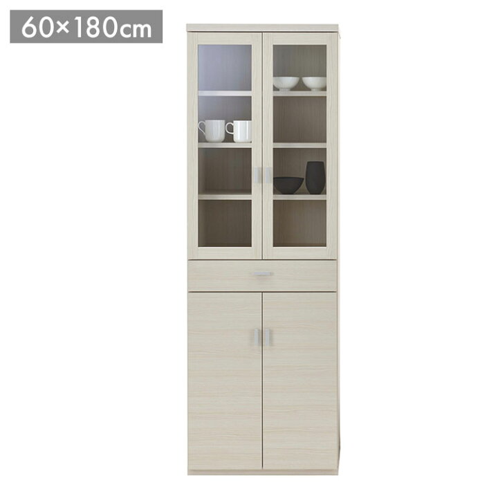 楽天市場】フナモコ スマートキッチン 食器棚 SKS-60K ホワイトウッド 