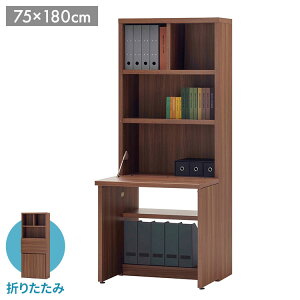 フナモコ ライティングデスク HDD-75D リアルウォールナット ブラウン 木目 国産 ライディングデスク 完成品 デスク 在宅 仕事 省スペース 日本製 ワークステーション 幅75 高さ180cm(代引不可)