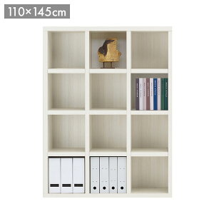 フナモコ ラチス ミドルタイプ シェルフ FFS-110M ホワイトウッド ホワイト 木目 シェルフ 棚 収納 家具 本棚 書棚 木目 ラック 完成品 国産 日本製 A4 幅110 高さ145cm(代引不可)【送料無料】