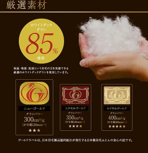 国産ニューゴールドラベルホワイトダウン85%羽毛布団シングル【あす楽対応】【送料無料】【smtb-f】