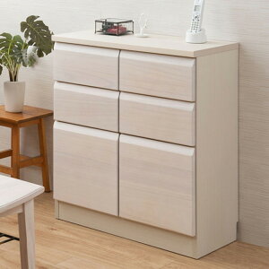 Enix スクエアキャビネット 幅72 扉+引出しタイプ ホワイト プッシュ式 リビング 収納 木製 棚 ラック 子供部屋 リビング収納 推し活 リビングボード 新居 一人暮らし 大容量 収納ボックス(代