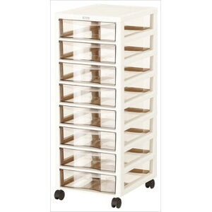 アプロス B4深型8段 アイボリー 書類整理 書類保管 B4サイズ クリアー引出収納ケース インデックスシール付き キャスター付き 移動楽々(代引き不可)【送料無料】