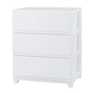 収納チェスト デコニー シーヴォ ワイド 3段 日本製 チェスト 収納ボックス 衣装ケース 収納ケース タンス リビングチェスト JEJアステージ DECONY CEVO ホワイト 白(代引不可)【送料無料】