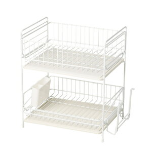 スキット 珪藻土トレー水切りラック2段 ホワイト HB-4987 パール金属 キッチン用品 水切り 食器洗い 皿洗い【送料無料】