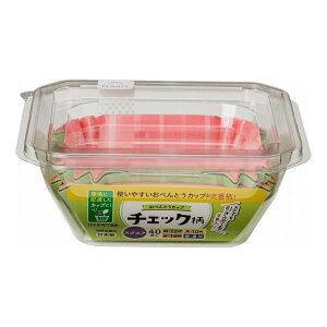 【5個セット】 東洋アルミエコープロダクツ おべんとうカップ チェック柄 スクエア 4色 40枚入 S1860お弁当カップ 電子レンジ対応 日本製 角型 四角(代引不可)【送料無料】