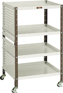 TRUSCO V型ツールワゴン 482X420XH798 4段 Pパネル付【VL-1P2】(ツールワゴン・ボルト式ワゴン)【送料無料】