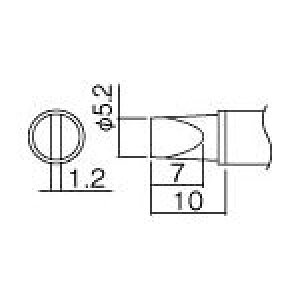 白光 こて先 5.2WD型【T12-WD52】(はんだ・静電気対策用品・ステーション型はんだこて)