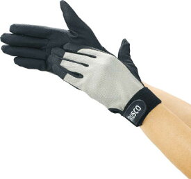 TRUSCO PU厚手手袋エンボス加工 グレー S【TPUG-G-S】(作業手袋・合成皮革・人工皮革手袋)