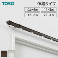 カーテンレール シングル 0.6〜1m 1.1〜2m 1.6〜3m 2.1〜4m 伸縮レール トーソー TOSO AJ606 天井 正面 …