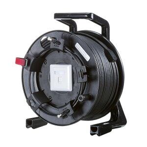 サンワサプライ 屋外用巻取り延長CAT6A LANケーブル KB-MKE21BK(代引不可)【送料無料】