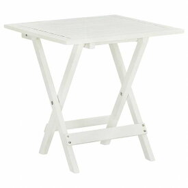 vidaXL ビストロテーブル ホワイト 46x46x47cm アカシア無垢材家具 アウトドア家具 アウトドアテーブル(代引不可)