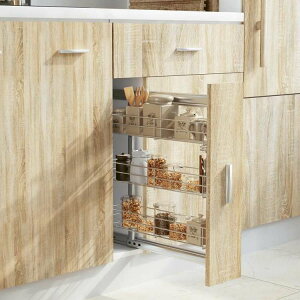 vidaXL 3段 引き出しキッチンワイヤーバスケット 47x15x55.5 cm シルバーホーム&ガーデン キッチン&ダイニング キッチンツール&調理器具 キッチン収納 調理道具ホルダー・ラック(代引不可)