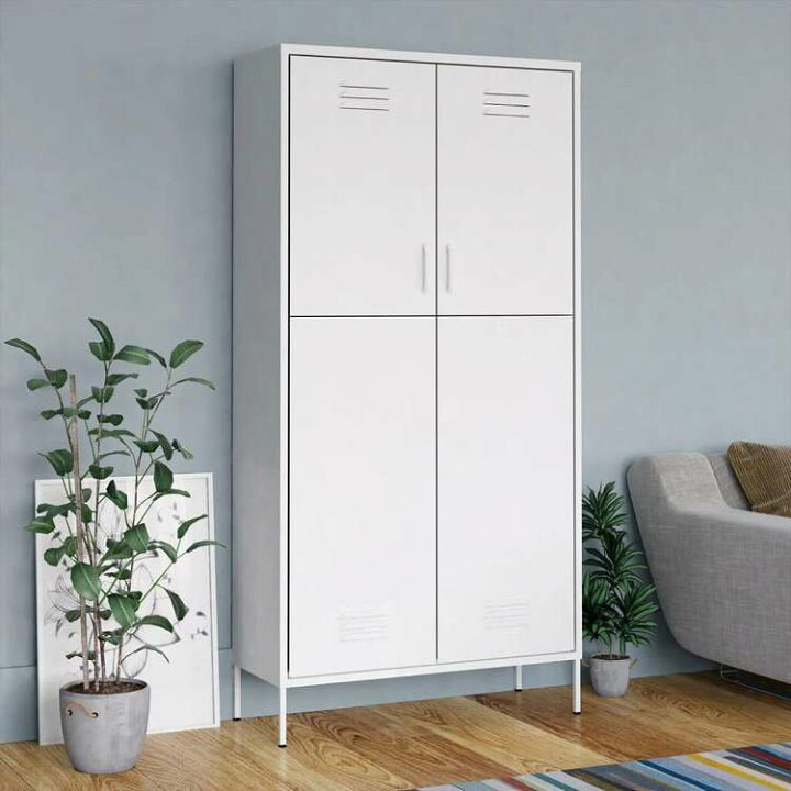 楽天市場】vidaXL 洋服ダンス ホワイト 90x50x180 cm スチール家具 