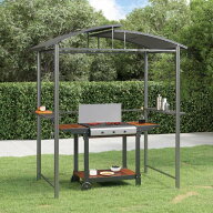 vidaXL BBQ ガゼボ サイドシェルフ付き アントラシート 210x114x230 cm スチール製ホーム&ガーデン 芝&ガ…