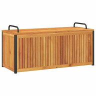 vidaXL アウトドアクッションボックス 110x45x42/53cm 無垢材アカシアとスチール家具 アウトドア家具 屋…