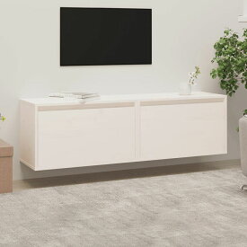 vidaXL ウォールキャビネット 2点 ホワイト 60x30x35 cm パイン無垢材家具棚壁面収納棚・壁面ラック(代引不可)