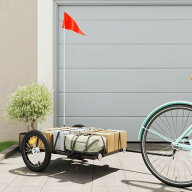 vidaXL 自転車用トレーラー ブラック 126x63x34 cm 鉄製スポーツグッズアウトドアレクリエーションサイク…