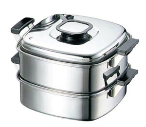 モモ 18-0 プレス 角蒸器 2段 24cm(代引不可)【送料無料】