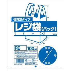 ジャパックス 業務用省資源タイプ レジ袋(100枚入) RE12 12号/30号 乳白 XLZ3503【送料無料】