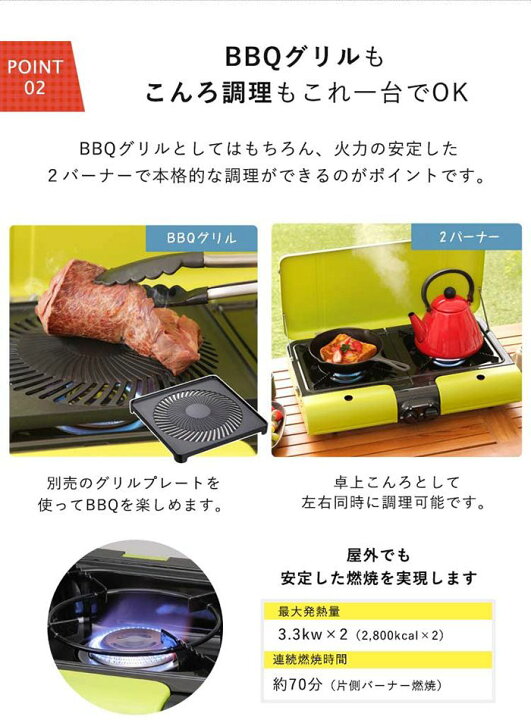 楽天市場】Iwatani イワタニ カセットコンロ 2口 CB-TBG-2 フラット 