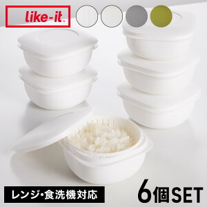 6個セット ライクイット (like-it) 蒸気であたためる冷凍ごはん容器 LBK-21 クリア 幅11.3×奥11.3×高5.5cm 一膳分(160~200g) ご飯冷凍容器(電子レンジ/食器洗い乾燥機対応) 日本製(代引不可)【送料無料