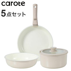 CAROTE �J���[�e �t���C�p�� �|�b�g �K���X�W ����� 5�_�Z�b�g IH�Ή� �K�X�ΑΉ� �~���N�e�B�[ NM-5242 ICE cream ���킢�� �������y���������z