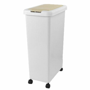 サンコープラスチック 日本製 ゴミ箱 キッチン スリムプッシュ 30L キャスター付き ライトベージュ スリムプッシュ 30L LBE(代引不可)【送料無料】