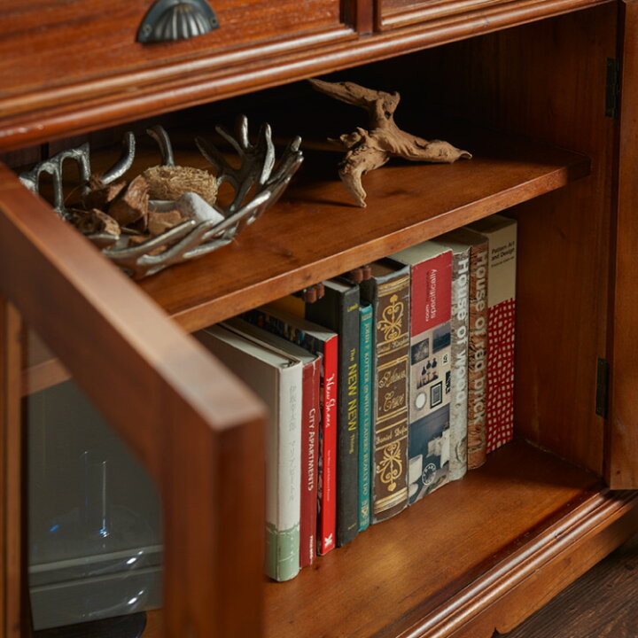 楽天市場】キャビネット 幅120cm ヴィンテージ 天然木 完成品  