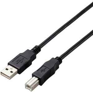 ELECOM USB2.0�P�[�u�� A-B�^�C�v �d�l�Œ� 2m �u���b�N U2CAB20BKID �I�t�B�X �Z�ݗp�i OA�p�i �P�[�u��(����s��)