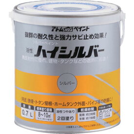 アトムペイント 油性ハイシルバー 0.7L シルバー 101421 工事 照明用品 塗装 内装用品 塗料(代引不可)