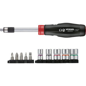 VESSEL 400PD2-1 2WAYパワードライバーセット 400PD21 手作業工具 ドライバー 六角棒レンチ 樹脂柄ドライバー(代引不可)