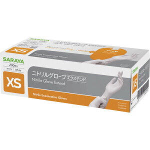 サラヤ ニトリルグローブエクステンド白 200枚XS 50945 保護具 作業手袋 使い捨て手袋(代引不可)