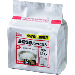 IRIS 【※軽税】 310621 長期保存パックごはん 4袋入り(1袋=180g×12食パック) アイリスオーヤマ 環境改善用品 防災 防犯用品 避難生活用品 310621(代引不可)【送料無料】