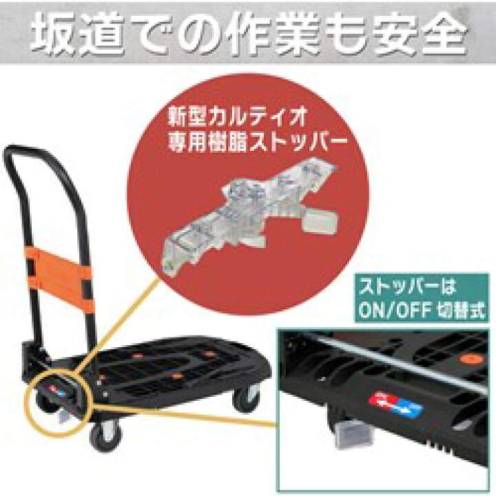 楽天市場】TRUSCO 樹脂台車 カルティオ(新型) 780X490 折畳 ブルー 
