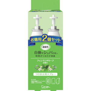 エステー 消臭力 自動デシュパット ツケカエ 2個セット フィンランドリーフノ香リ エステー ST12906 清掃 衛生用品 労働衛生用品 消臭剤 芳香剤(代引不可)