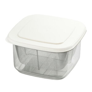 ヨシカワ 日本製 ニューキッチンベーシック 四角い保存容器 水切りザル付 SJ2964 Yoshikawa