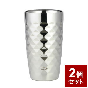 磨き屋シンジケート 2個セット 2重ビアタンブラー370ml ダイアモンドカット仕上げ 日本製 ステンレス製 ギフト 誕生日 父の日 お祝い ビール ヨシカワ 燕三条 Yoshikawa【送料無料】