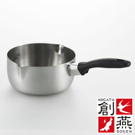 創燕 ステンレス製 IH 200V対応 片手なべ 18cm 日本製200 H電磁調理器対応 SG認定製品(代引不可)【送料無…