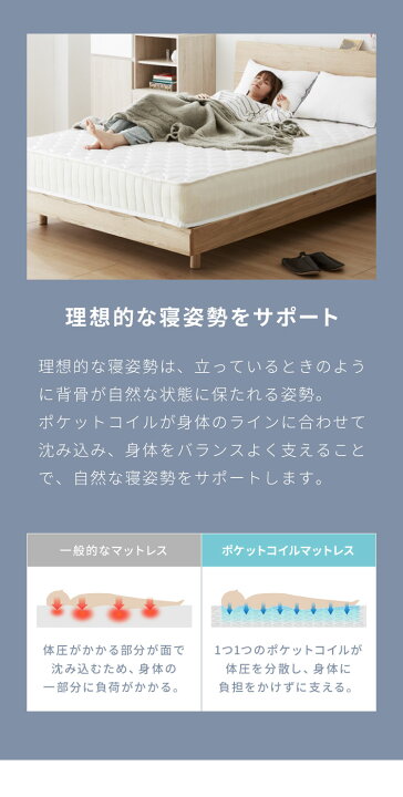 楽天市場】ポケットコイル マットレス エッジサポート 厚さ20cm 硬め 