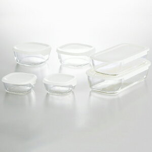 ハリオ 耐熱ガラス製保存容器6点セット キッチン用品 食器 調理器具保存容器 調味料入れ シール容器【送料無料】